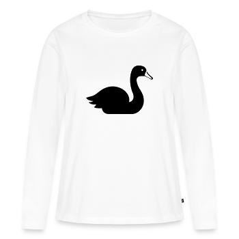 Schwan - Frauen Premium Bio Langarmshirt - Weiß - Vorne - Julia (174cm)