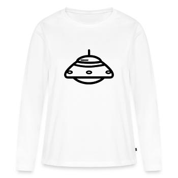 soucoupe volante - T-shirt manches longues Premium bio Femme - blanc - Devant - Julia (174cm)