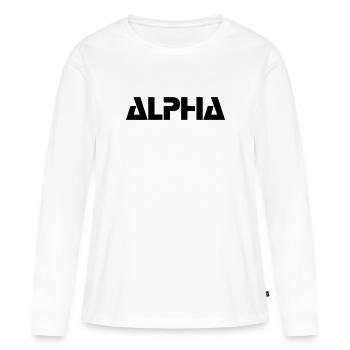 ALPHA - T-shirt manches longues Premium bio Femme - blanc - Devant - Julia (174cm)