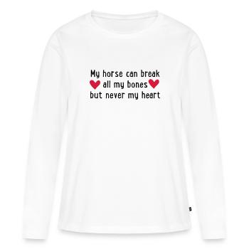 cheval - T-shirt manches longues Premium bio Femme - blanc - Devant - Julia (174cm)