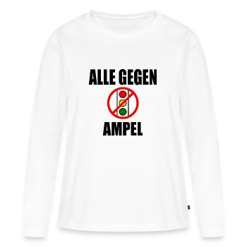 Alle gegen ampel - Frauen Premium Bio Langarmshirt - Weiß - Vorne - Julia (174cm)