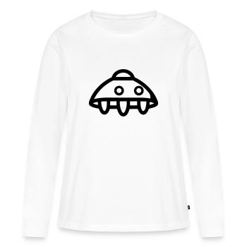 soucoupe volante - T-shirt manches longues Premium bio Femme - blanc - Devant - Julia (174cm)