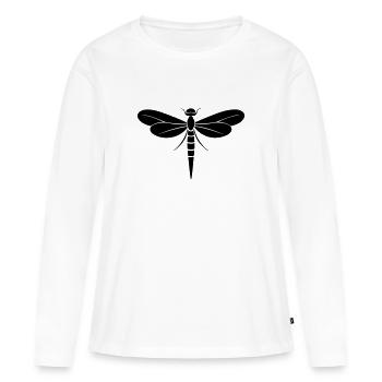 Libelle - Frauen Premium Bio Langarmshirt - Weiß - Vorne - Julia (174cm)
