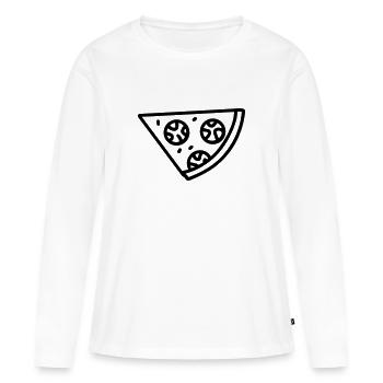 Pizza slice - Women's Premium Organic Long Sleeve Shirt - white - Front - Julia (174cm)