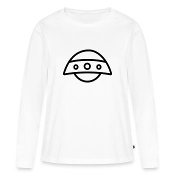 soucoupe volante - T-shirt manches longues Premium bio Femme - blanc - Devant - Julia (174cm)