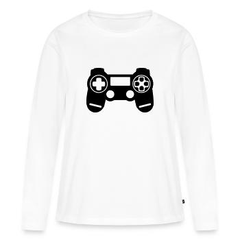 Videospiel-Controller - Frauen Premium Bio Langarmshirt - Weiß - Vorne - Julia (174cm)