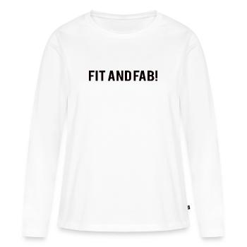 POWERLIFTING: Fit et Fab! - T-shirt manches longues Premium bio Femme - blanc - Devant - Julia (174cm)