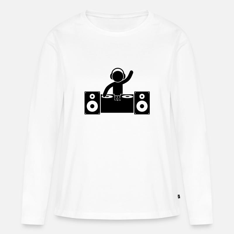 dj turntables - Frauen Premium Bio Langarmshirt - Weiß