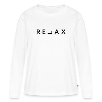 Se détendre - T-shirt manches longues Premium bio Femme - blanc - Devant - Julia (174cm)