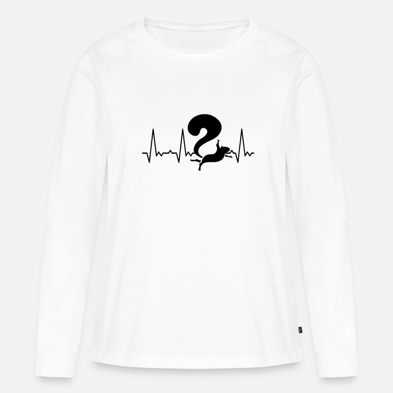 Herzschlag Eichhörnchen - Frauen Premium Bio Langarmshirt - Weiß