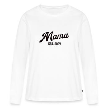 Mama Werden Mutterschaft in 2024 Neue Mutter Mami - Frauen Premium Bio Langarmshirt - Weiß - Vorne - Julia (174cm)
