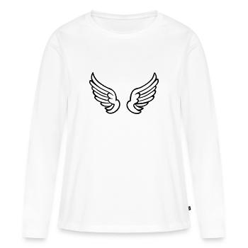 Ailes d'ange - T-shirt manches longues Premium bio Femme - blanc - Devant - Julia (174cm)