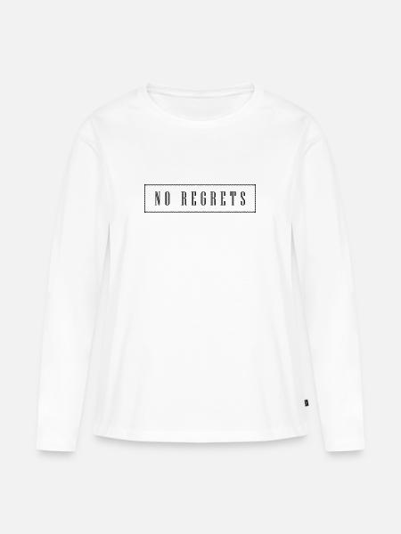 NO REGRETS - Frauen Premium Bio Langarmshirt - Weiß