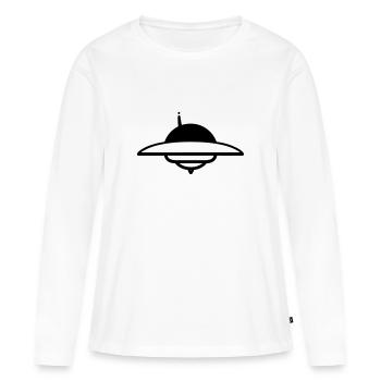 soucoupe volante - T-shirt manches longues Premium bio Femme - blanc - Devant - Julia (174cm)