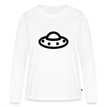 soucoupe volante - T-shirt manches longues Premium bio Femme - blanc - Devant - Julia (174cm)