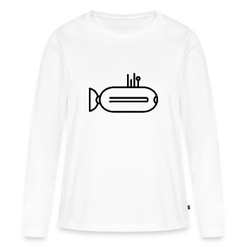 bateau Sous-marin - T-shirt manches longues Premium bio Femme - blanc - Devant - Julia (174cm)