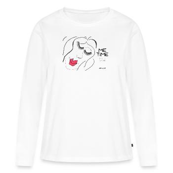 ME TIME - Art by CHP - Frauen Premium Bio Langarmshirt - Weiß - Vorne - Julia (174cm)