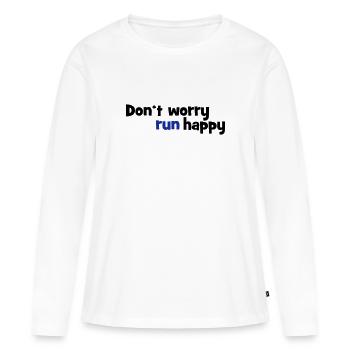 laufen - Frauen Premium Bio Langarmshirt - Weiß - Vorne - Julia (174cm)