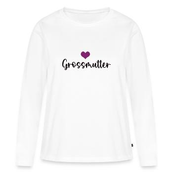 Grossmutter Herz Großmutter Oma Grossmama Omi - Frauen Premium Bio Langarmshirt - Weiß - Vorne - Julia (174cm)