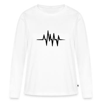 Heartbeat - Women's Premium Organic Long Sleeve Shirt - white - Front - Julia (174cm)