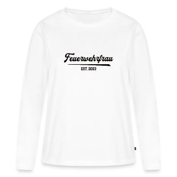 Feuerwehrfrau 2023 Ehrenamt Feuerwehr Frauen FFW - Frauen Premium Bio Langarmshirt - Weiß - Vorne - Julia (174cm)