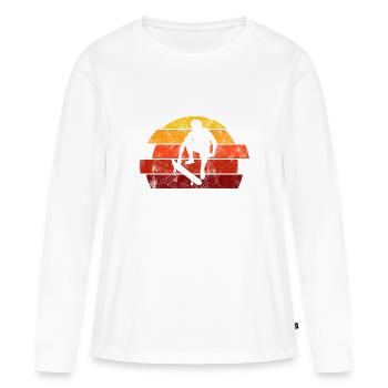 Skateboarder Skateboard Skater Skate Skateing - T-shirt manches longues Premium bio Femme - blanc - Devant - Julia (174cm)