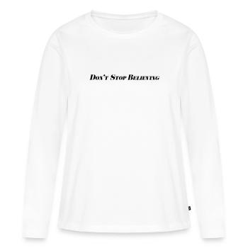 N’arrêtez pas de croire - T-shirt manches longues Premium bio Femme - blanc - Devant - Julia (174cm)
