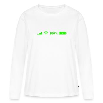 internet - T-shirt manches longues Premium bio Femme - blanc - Devant - Julia (174cm)
