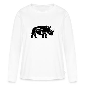 Nashorn - Frauen Premium Bio Langarmshirt - Weiß - Vorne - Julia (174cm)