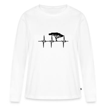 Heartbeat for Japanese Tree Bonsai Garden Art - Women's Premium Organic Long Sleeve Shirt - white - Front - Julia (174cm)