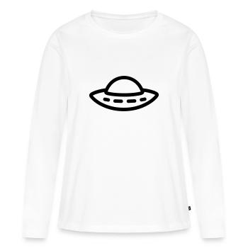 soucoupe volante - T-shirt manches longues Premium bio Femme - blanc - Devant - Julia (174cm)