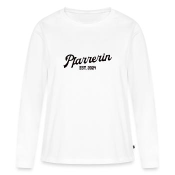 Pfarrerin 2024 Geburtstag Jubiläum Kirche Pastorin - Frauen Premium Bio Langarmshirt - Weiß - Vorne - Julia (174cm)