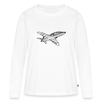 Jet Flyer Avion - T-shirt manches longues Premium bio Femme - blanc - Devant - Julia (174cm)