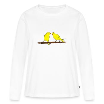 canaries - Women's Premium Organic Long Sleeve Shirt - white - Front - Julia (174cm)