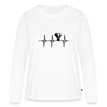 Battement de cœur pour les éléphants fidèles - T-shirt manches longues Premium bio Femme - blanc - Devant - Julia (174cm)
