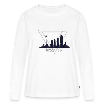 Madrid - T-shirt manches longues Premium bio Femme - blanc - Devant - Julia (174cm)