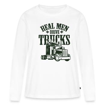 les vrais hommes conduisent des camions - T-shirt manches longues Premium bio Femme - blanc - Devant - Julia (174cm)