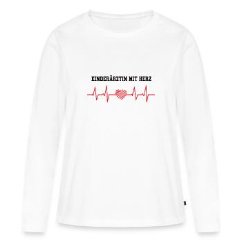 Kinderärztin mit Herz Kinder Ärztin Pädiaterin - Frauen Premium Bio Langarmshirt - Weiß - Vorne - Julia (174cm)
