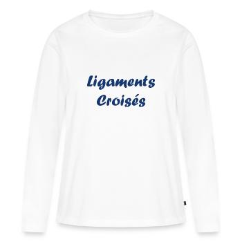 ligaments croises - T-shirt manches longues Premium bio Femme - blanc - Devant - Julia (174cm)