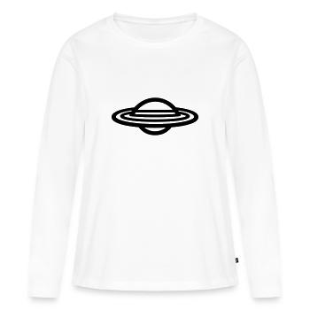 soucoupe volante - T-shirt manches longues Premium bio Femme - blanc - Devant - Julia (174cm)