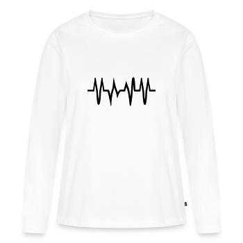 Heartbeat - Women's Premium Organic Long Sleeve Shirt - white - Front - Julia (174cm)