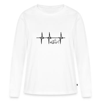 Herzschlag für Elegante vintage Hochsee Haie - Frauen Premium Bio Langarmshirt - Weiß - Vorne - Julia (174cm)
