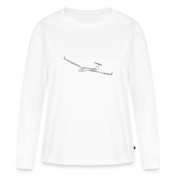 Planeurs Planeurs Planeurs - T-shirt manches longues Premium bio Femme - blanc - Devant - Julia (174cm)