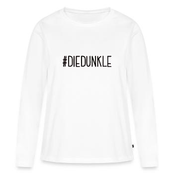 #DIEDUNKLE Dunkelhaarig Die Dunkle Seite Haare - Frauen Premium Bio Langarmshirt - Weiß - Vorne - Julia (174cm)