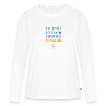 Ho'oponopono - Spanish - Women's Premium Organic Long Sleeve Shirt - white - Front - Julia (174cm)