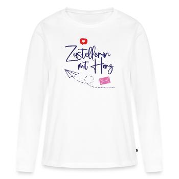 Zustellerin mit Herz Danke beste Post Botin - Frauen Premium Bio Langarmshirt - Weiß - Vorne - Julia (174cm)