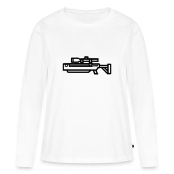 Fusil de chasse sniper - T-shirt manches longues Premium bio Femme - blanc - Devant - Julia (174cm)