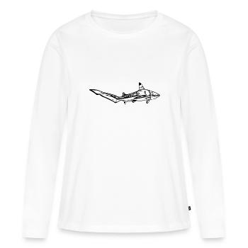 Élégant requin vintage d’eau profonde - T-shirt manches longues Premium bio Femme - blanc - Devant - Julia (174cm)