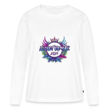 Lloret De Mar 2025 Bunt - Frauen Premium Bio Langarmshirt - Weiß - Vorne - Julia (174cm)