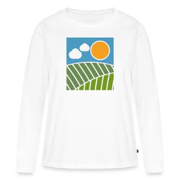 Agriculture - T-shirt manches longues Premium bio Femme - blanc - Devant - Julia (174cm)
